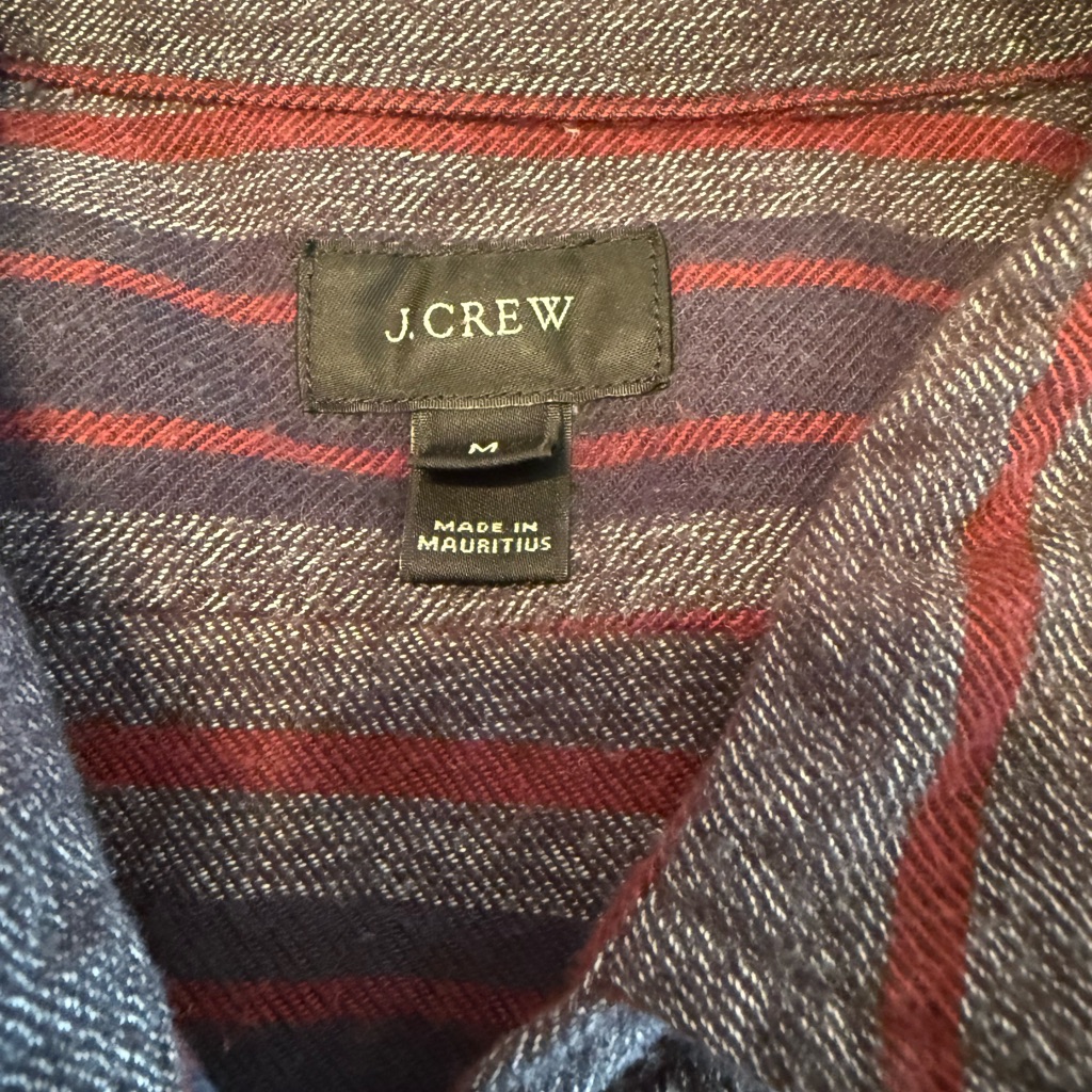 J.Crew Red And Blue Striped Flannel
